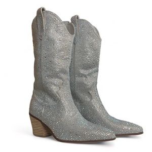 BNIB Rhinestone Mid Calf sparkly cowboy boots
